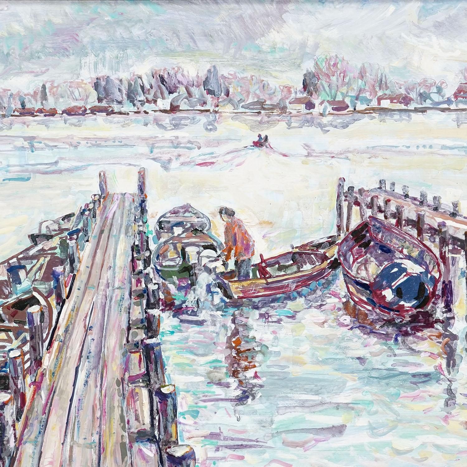 Oil Painting By Alexander Michael Return To The Island Lake Chiemsee photo vinterior
