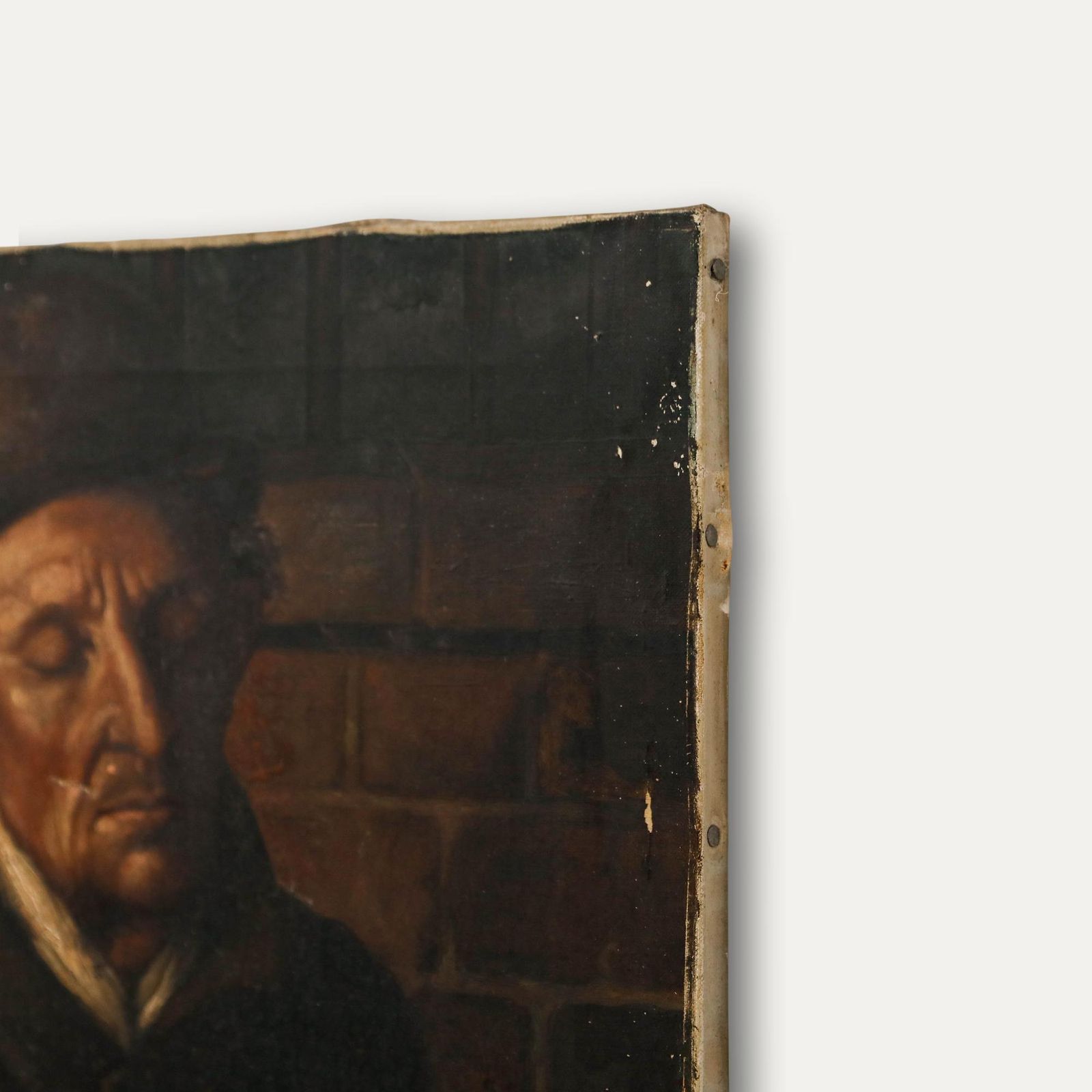 Late 19th Century Oil For Restoration   Portrait Of A Weary Beggar photo 295.0