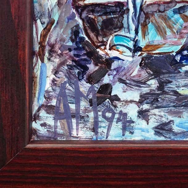 Boat Mooring On Fraueninsel – Oil Painting By Alexander Michael, 1994 photo 171.0