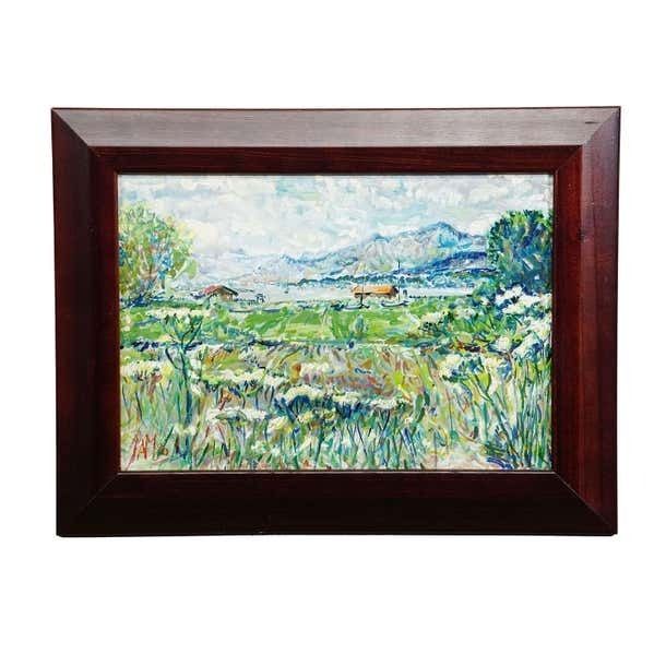 Lake Chiemsee – Oil Painting By Alexander Michael, 1990 photo furniture