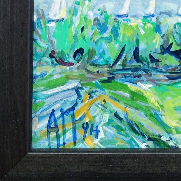 Gollenshausen, Lake Chiemsee – Oil Painting By Alexander Michael, 1994 photo 171.0