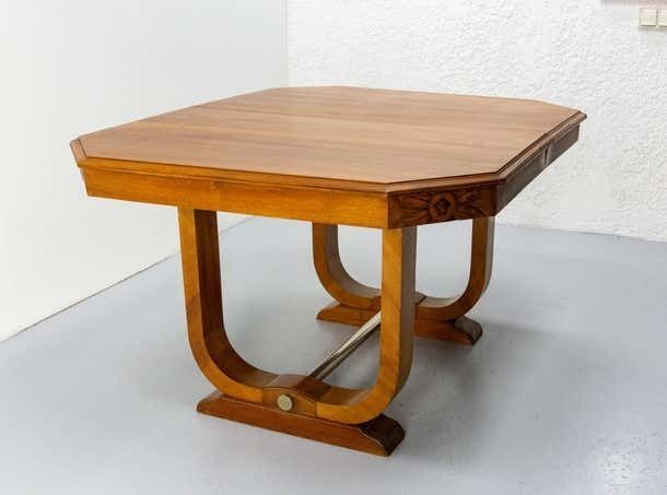 Dining Walnut Table With Central Extension Art Déco Period, Circa 1930 France photo Furniture