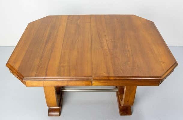 photo furniture Dining Walnut Table With Central Extension Art Déco Period, Circa 1930 France