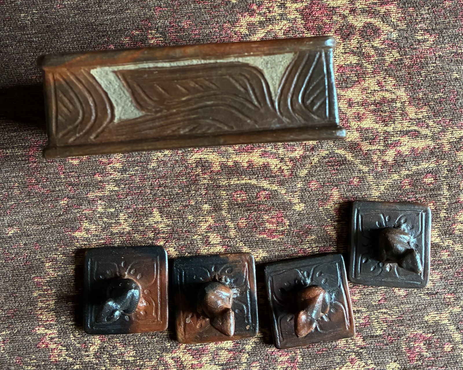 Vintage Sasak Pottery Spice Box    Lombok, Indonesia    Handcrafted Ceramic With Lidded Compartments photo vintage