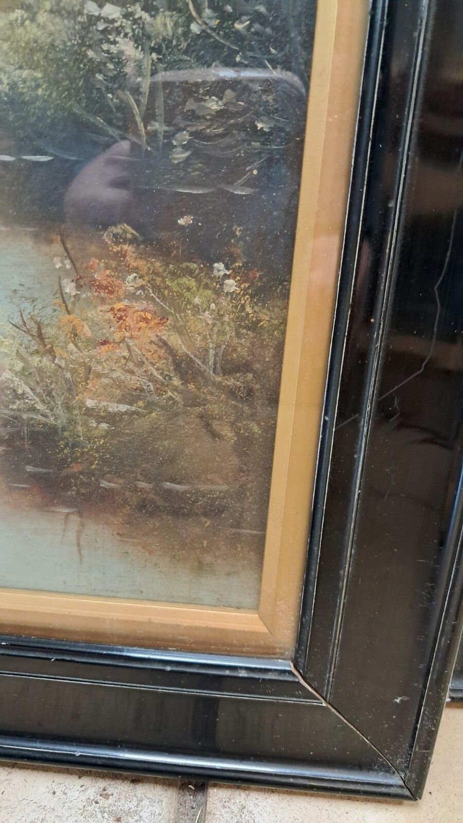 photo vintage Victorian Oil On Board Set Of 3 Pastoral Scene Paintings   Original Frames (A/F)
