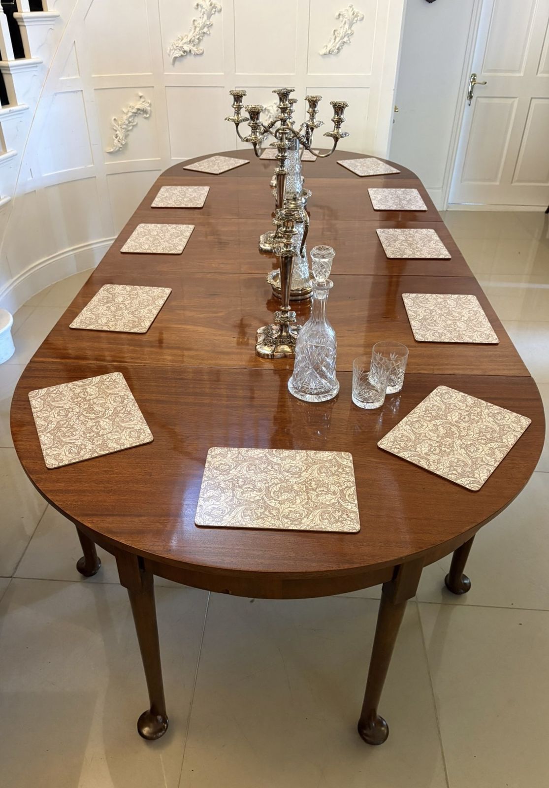 Antique Rare Figured Mahogany Metamorphic Dining Table 12 Seater photo vintage
