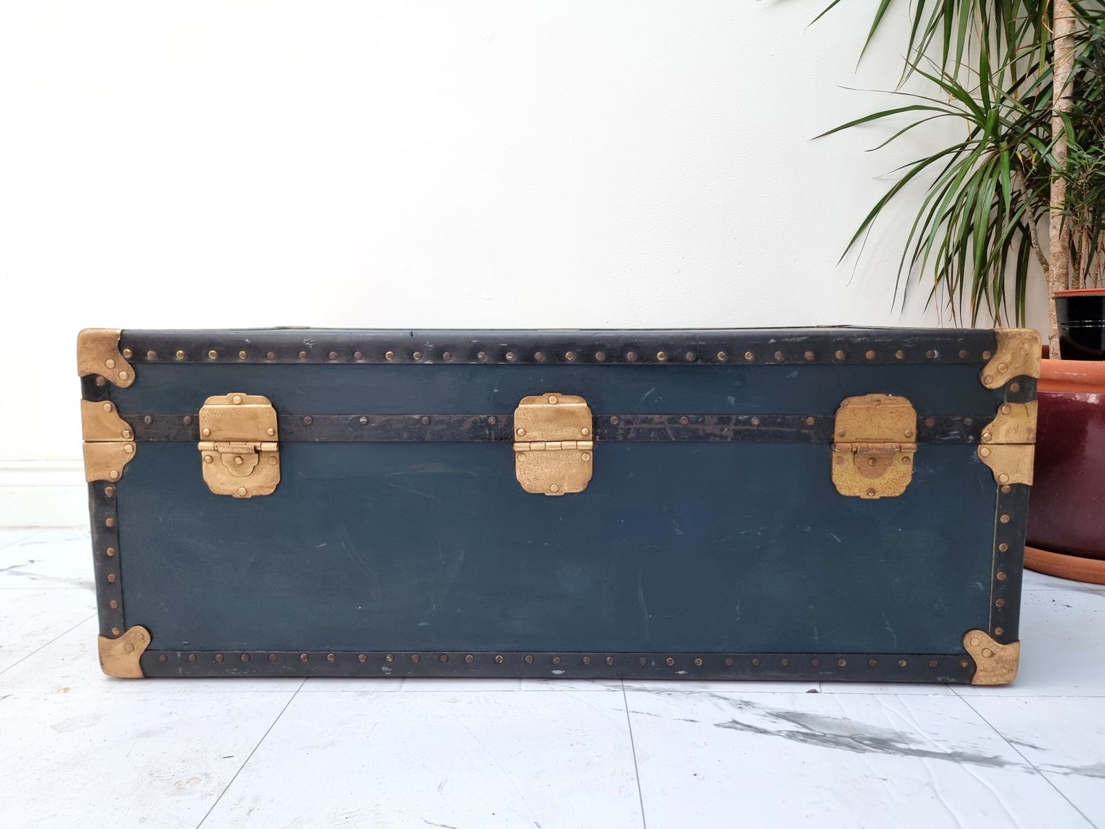 photo for sale Antique Victor Luggage Travel Steamer Cabin Trunk  1910s