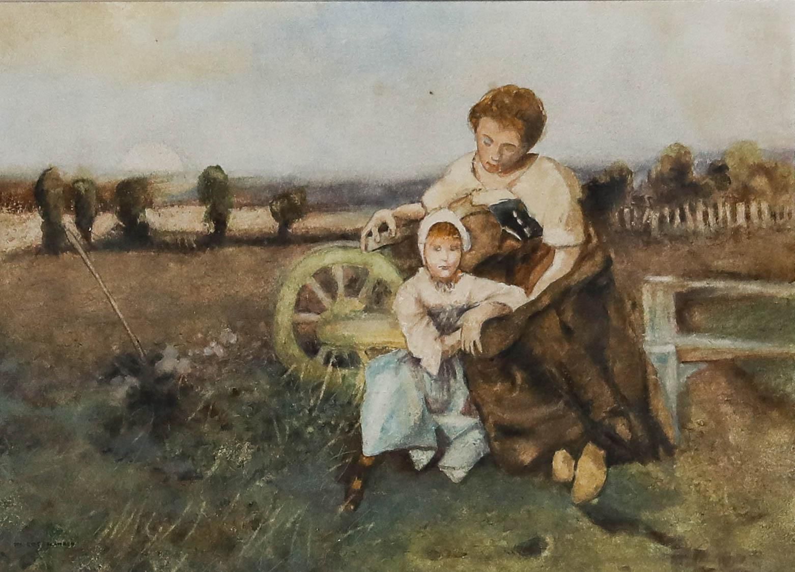 Circle Of William Lee Hankey (1869 1952)   Framed Watercolour, Seated In Field photo furniture