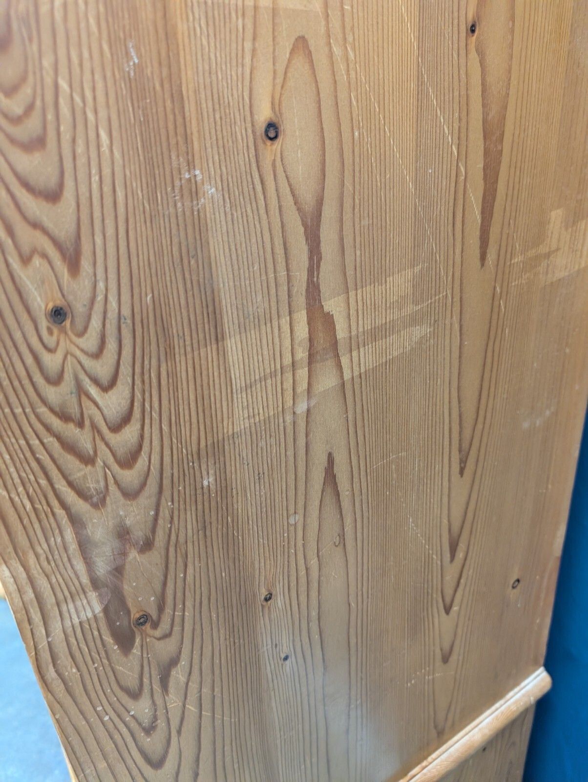 photo vinterior Vintage Pine Wardrobe Armoire Larder Linen Closet Bedroom Kitchen Drawers Chest.
