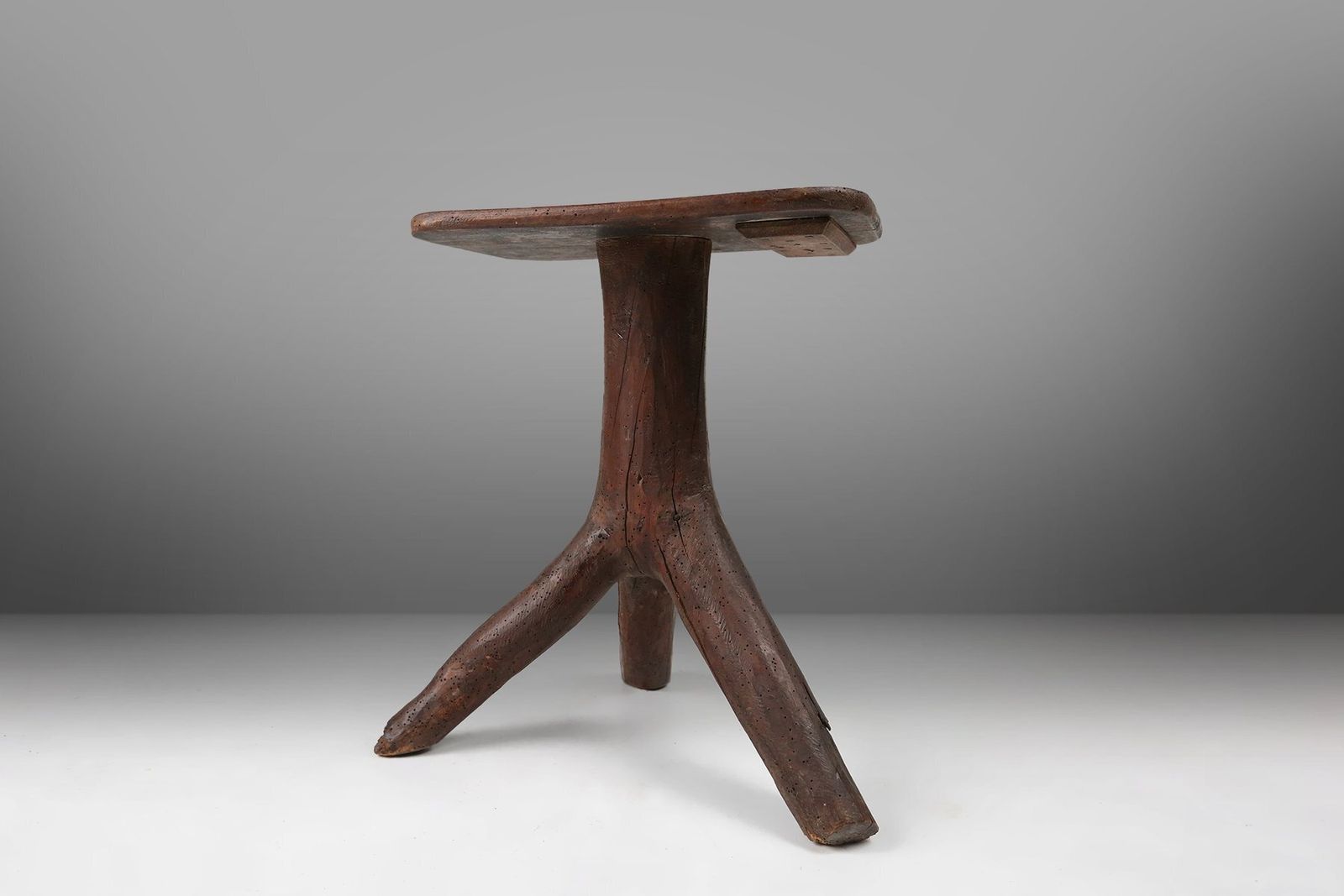 Wooden Stool With Tree Branch Legs, France, 1850s photo buy