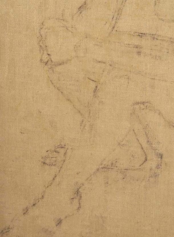 Large Drawing On Canvas By Evelyne Luez, Depicting A Young Woman Wearing A Hat. photo Art