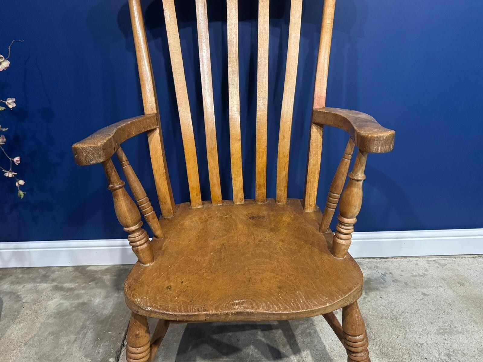 Antique Elm Armchaihair Farmhouse Rustic Kitchen Dining Chair Victorian Bedroom. photo Furniture