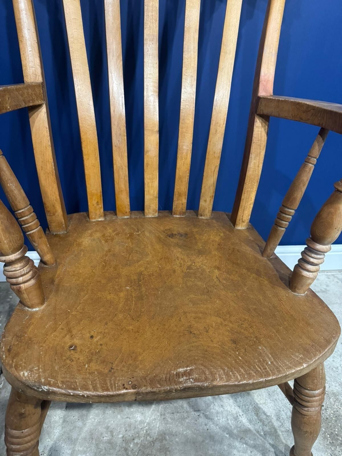 Antique Elm Armchaihair Farmhouse Rustic Kitchen Dining Chair Victorian Bedroom. photo buy