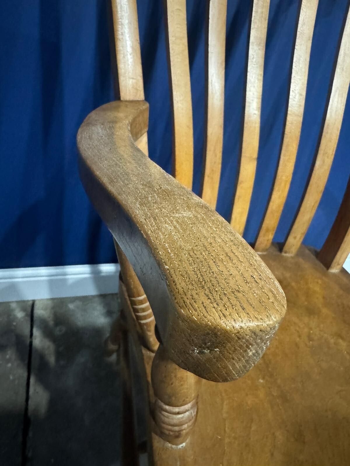 Furniture Antique Elm Armchaihair Farmhouse Rustic Kitchen Dining Chair Victorian Bedroom. photo