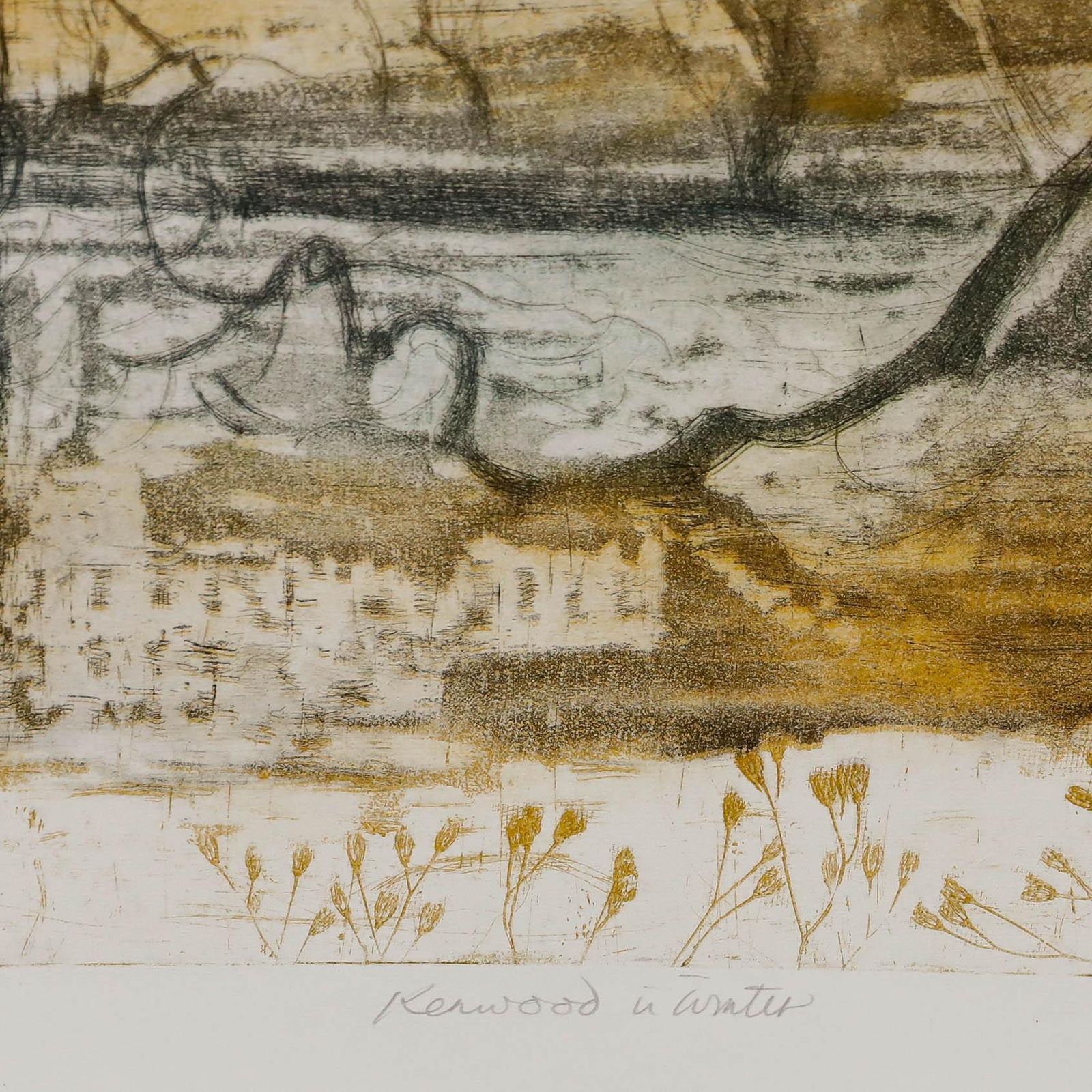 Pat Mallinson (1930 2008)   Contemporary Etching, Kenwood In Winter photo 225.0