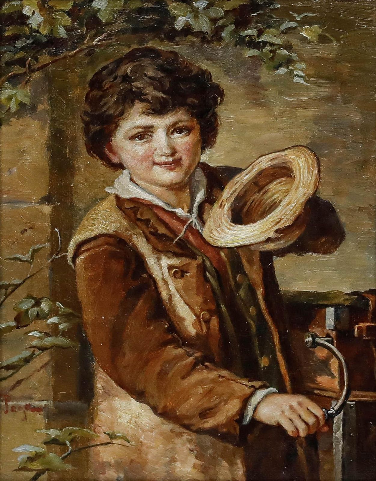 After Augusto Bompiani (1852 1930)   Framed 19th Century Oil, You Can't Refuse photo furniture