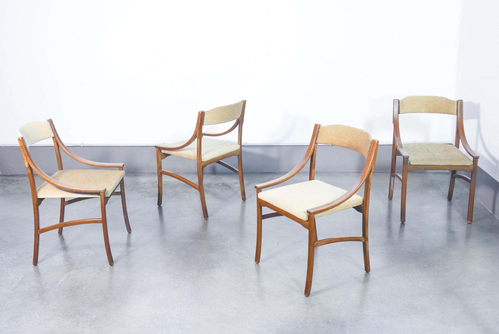 Set Of Four Chairs, Design By Silvio Cavatorta. Italy, 50s photo furniture