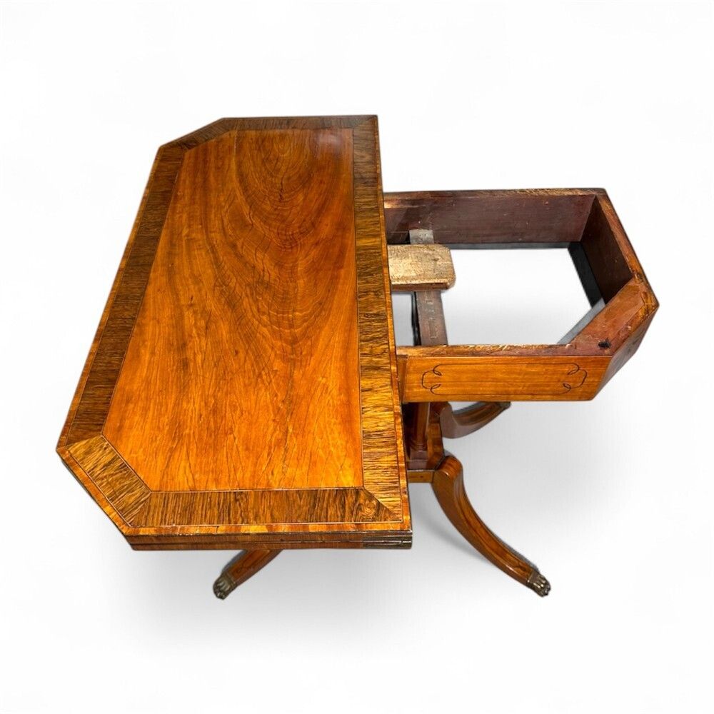 Satinwood & Rosewood Regency Fold Over Table With Ebony Inlay Detail photo 1350.0