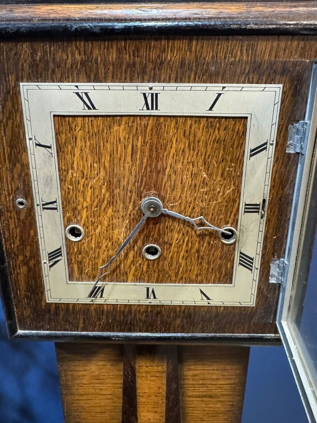 Home Decor Antique Art Deco Grandmother Clock Granddaughter Long Case Vintage Working. photo
