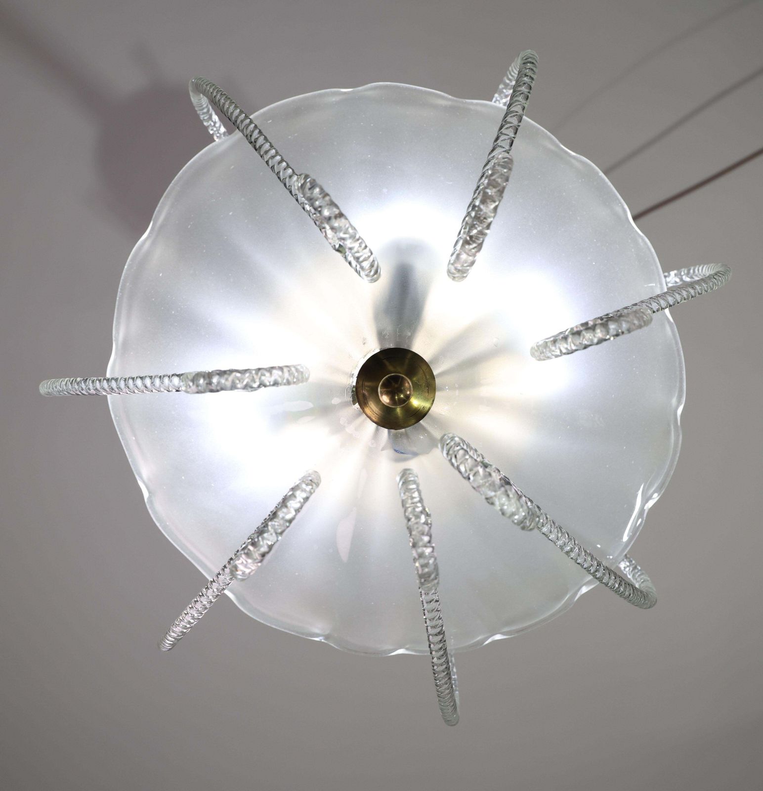 Art Decò Barovier E Toso "Fountain" Murano Glass Chandelier, 1950 photo buy