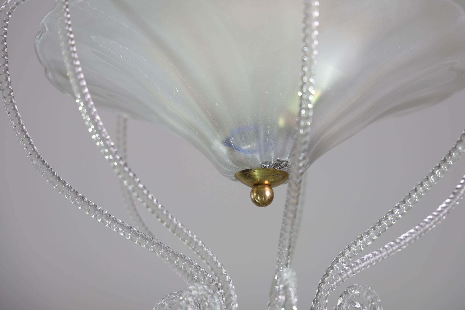 Lighting Art Decò Barovier E Toso "Fountain" Murano Glass Chandelier, 1950 photo