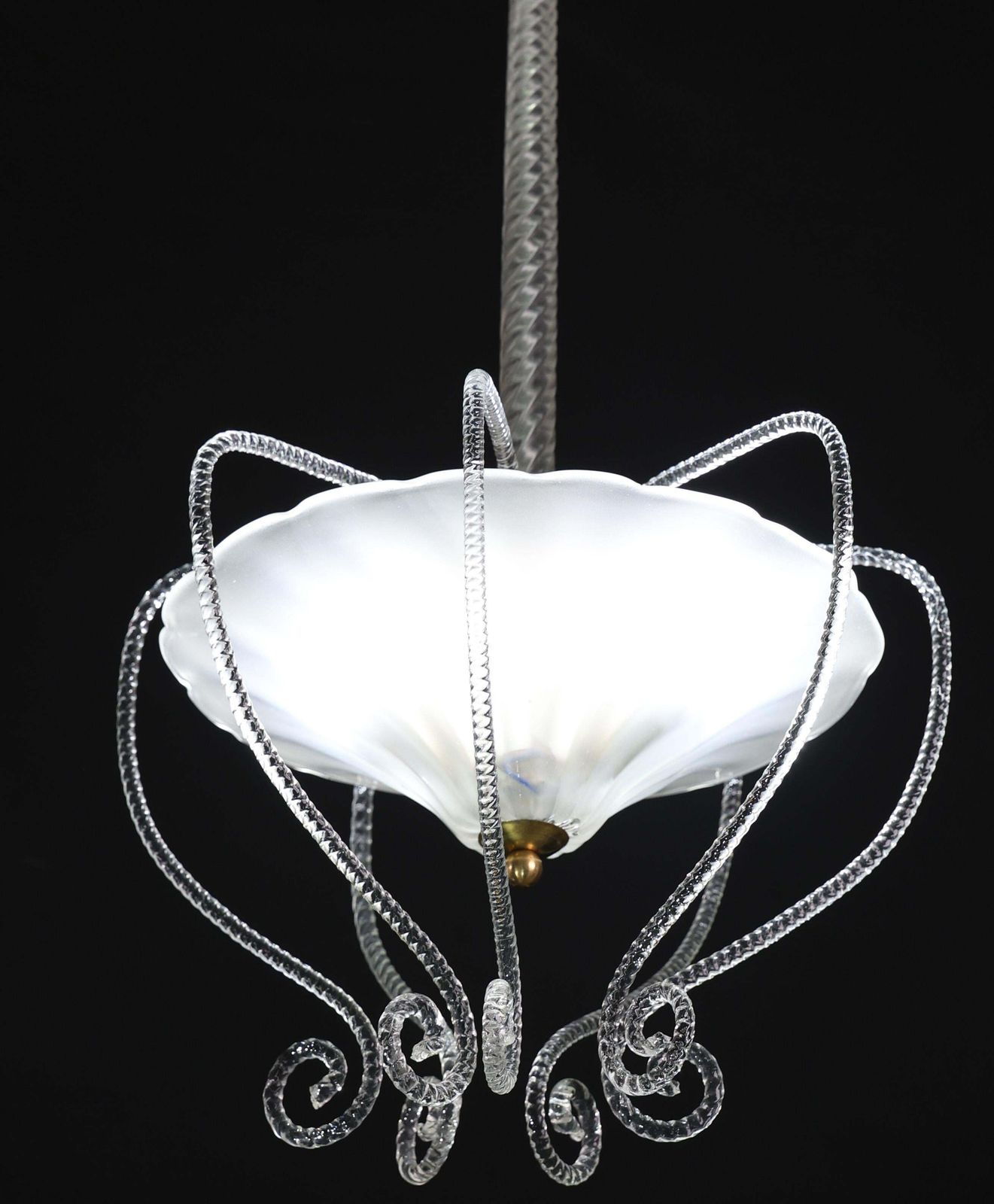photo vinterior Art Decò Barovier E Toso "Fountain" Murano Glass Chandelier, 1950