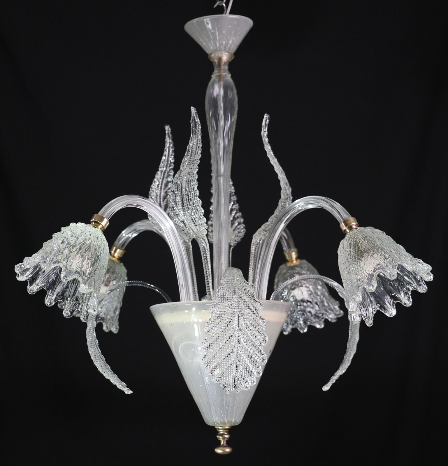 Italian Art Deco Chandelier By Barovier & Toso "Bubble" Murano Glass, 1940s photo furniture