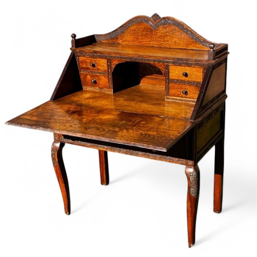 19th Century Anglo Indian Hardwood Fall Front Desk photo furniture