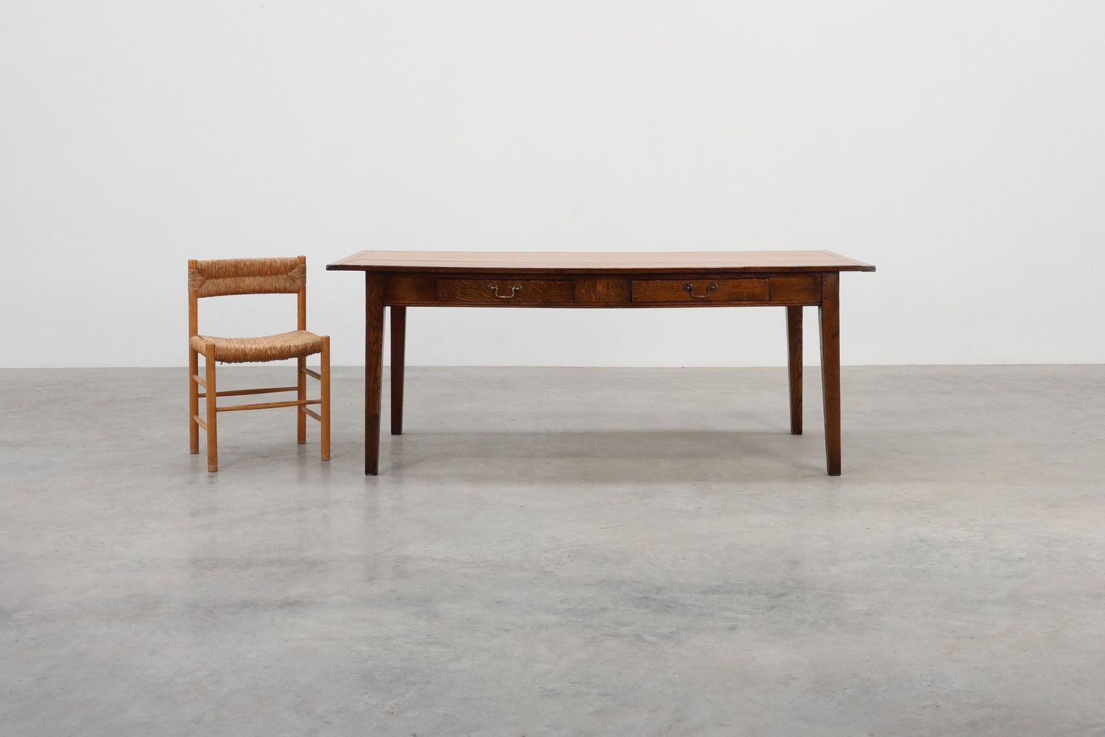French Provincial Farmhouse Table In Oak, 1800s photo for sale