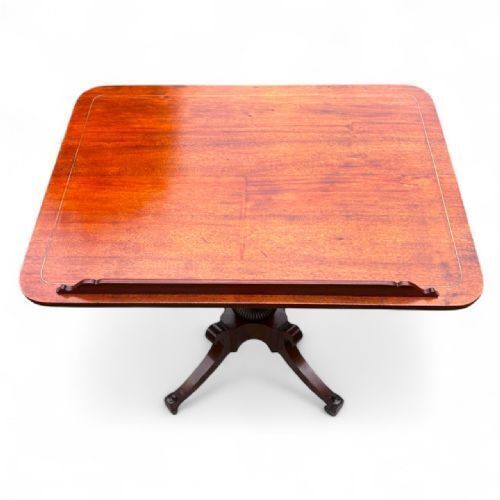 Early 19th Century Mahogany Music Table With Brass Inlay photo vinterior