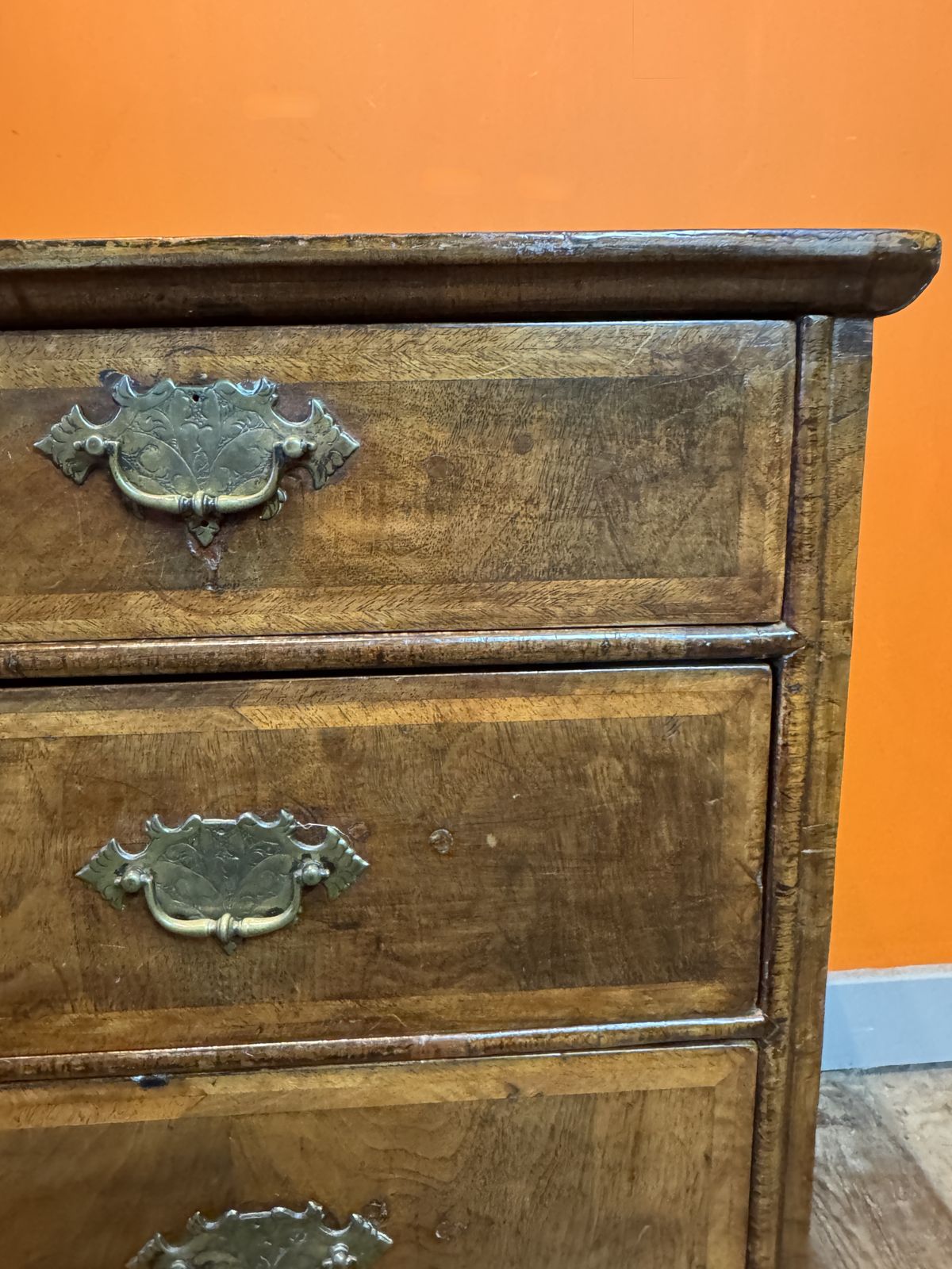 1750.0 Antique George I Feather Banded Walnut Chest Of Drawers photo