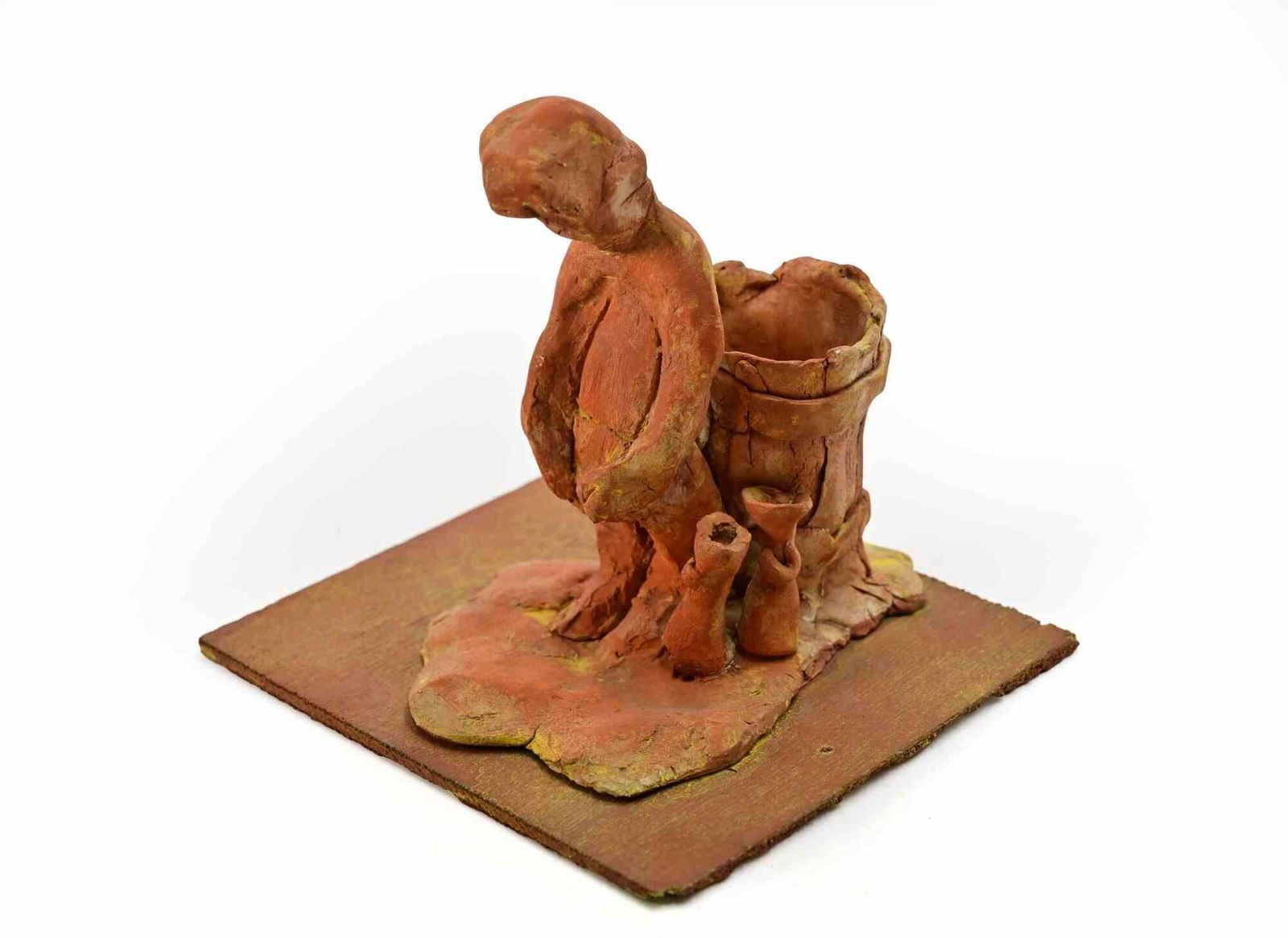 Sirio Pellegrini Working Woman   Sculpture By Sirio Pellegrini   1960s.