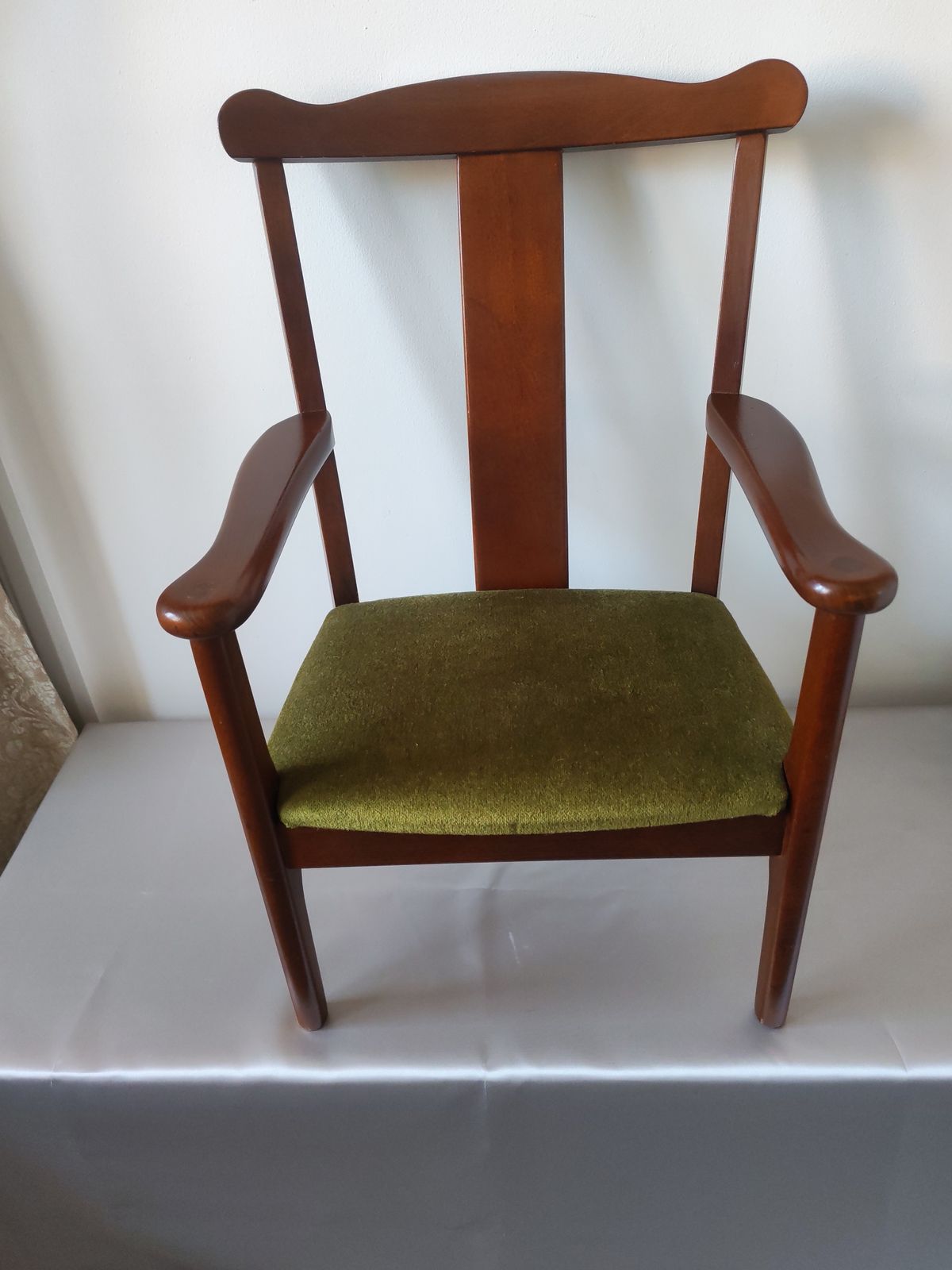 Rare Vintage Parker Knoll 'Pk 1108' Child's Armchair, Green Velvet, C.1985