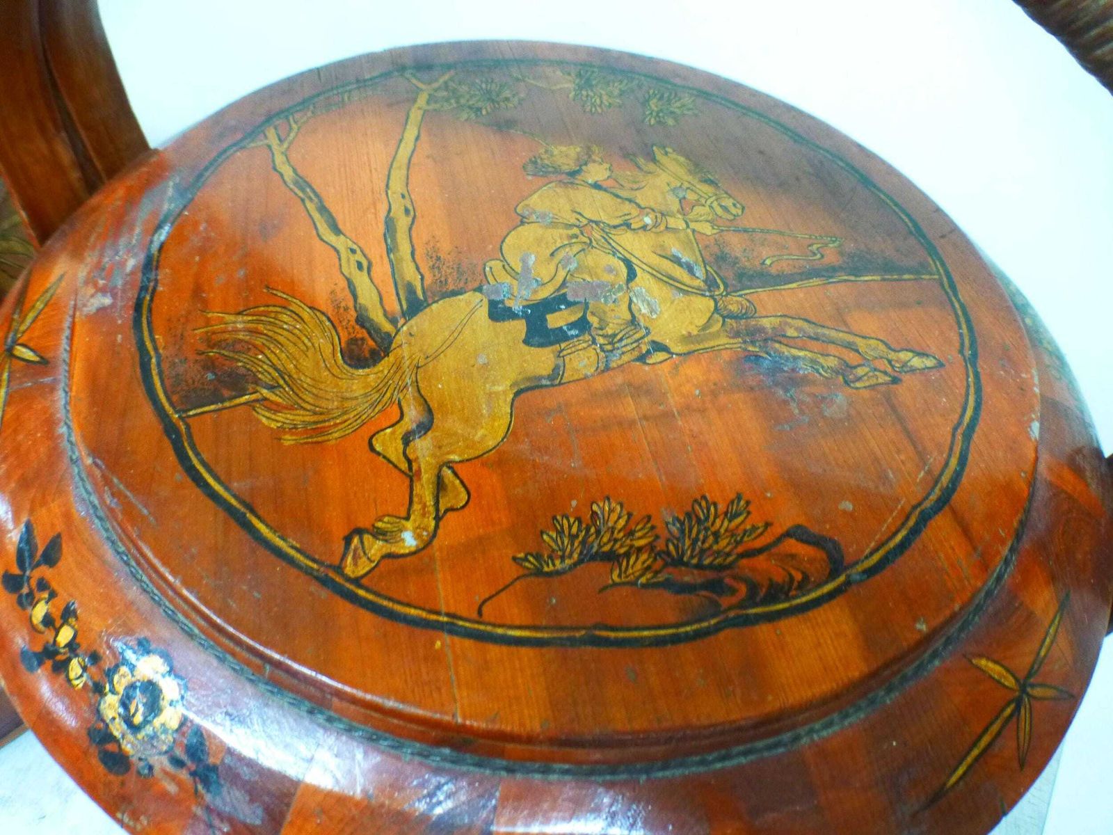 Fabulous Antique Oriental Chinese Bamboo Chinoiserie Lacquer Wedding Food Basket photo furniture