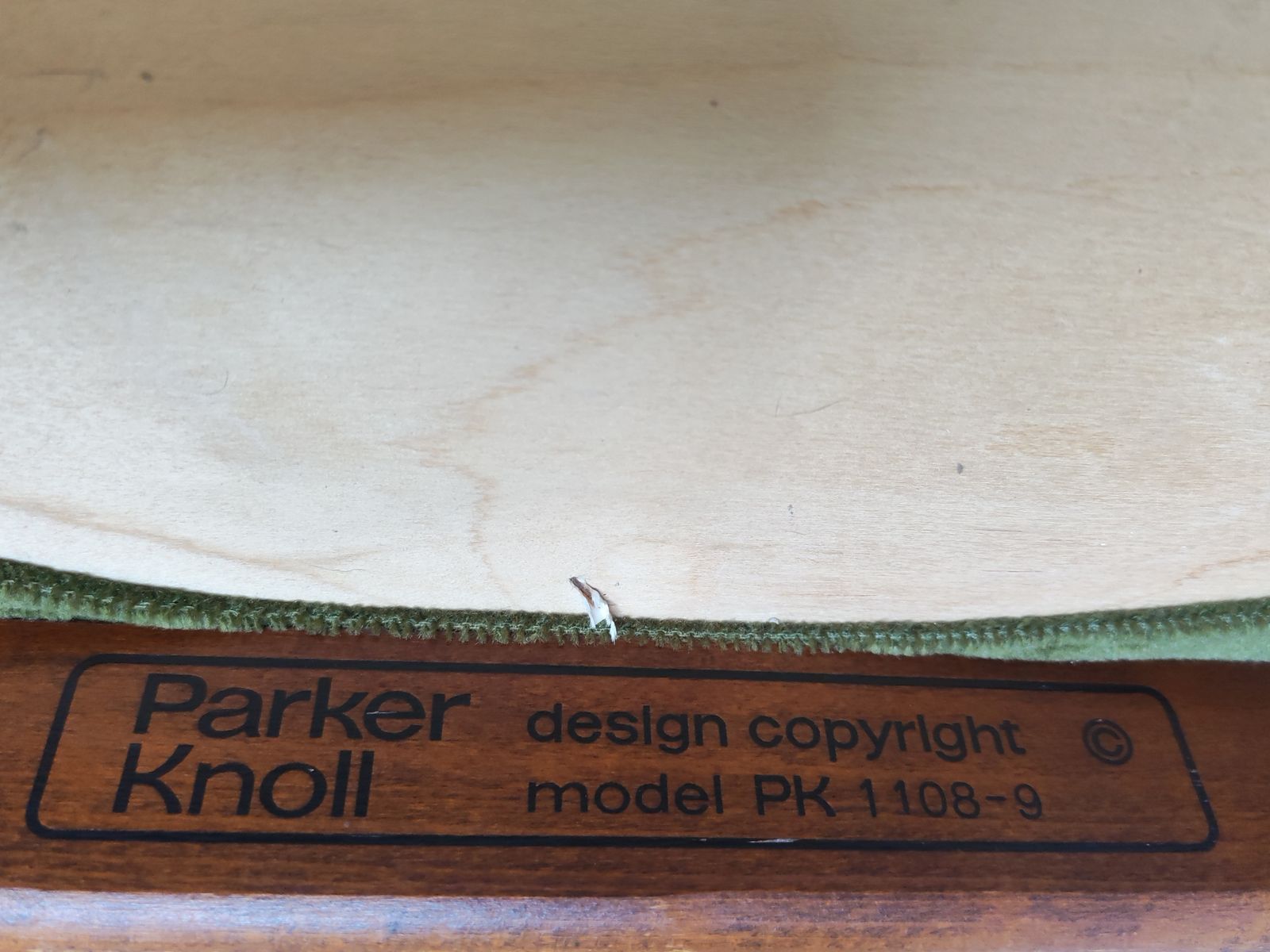 Rare Vintage Parker Knoll 'Pk 1108' Child's Armchair, Green Velvet, C.1985 photo 245.0
