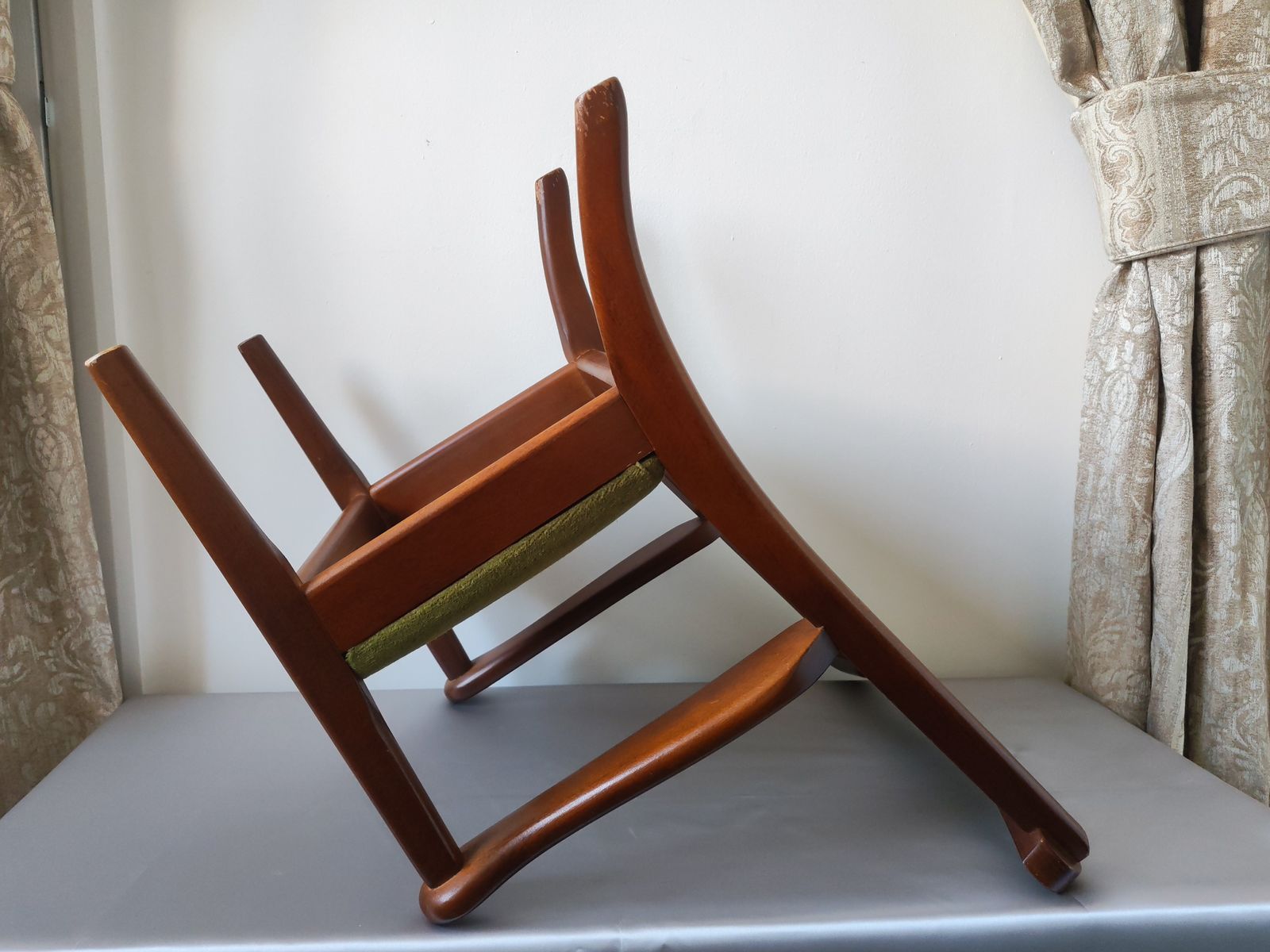 photo buy Rare Vintage Parker Knoll 'Pk 1108' Child's Armchair, Green Velvet, C.1985