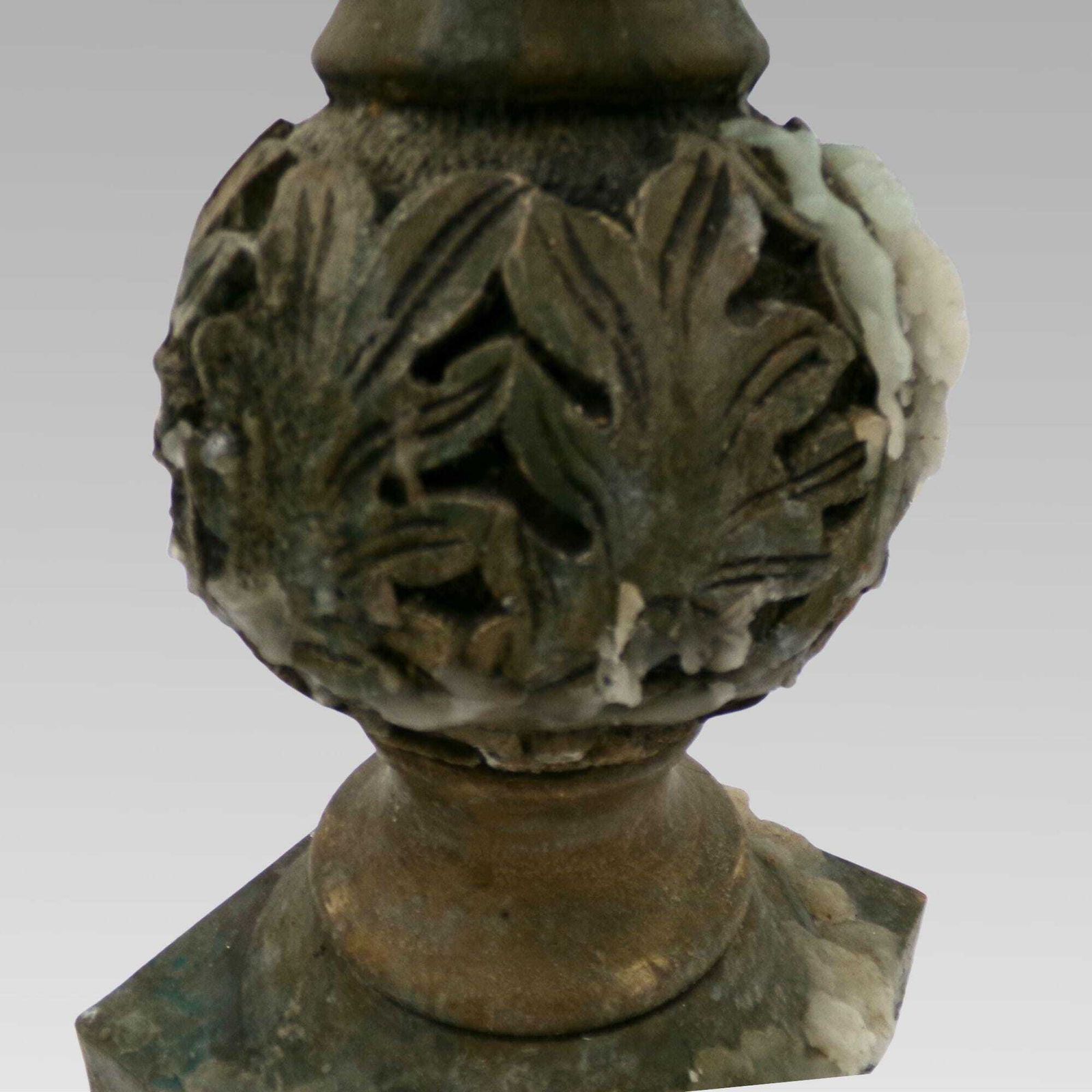 Fabulous Vintage Indian Hand Carved Bulbous Acanthus Leaf Pair Of Candle Sticks photo buy