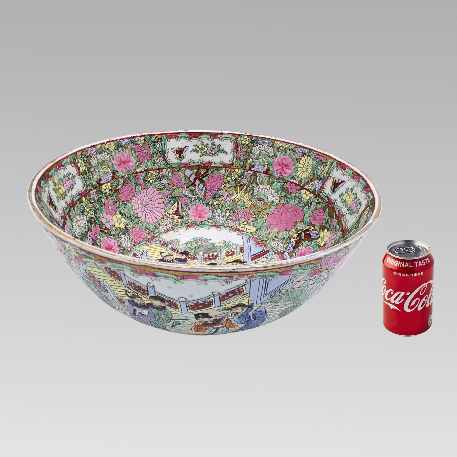 Stunning Antique Oriental Chinese Da Qing Guangxu Nian Zhi Famille Rose Bowl photo furniture