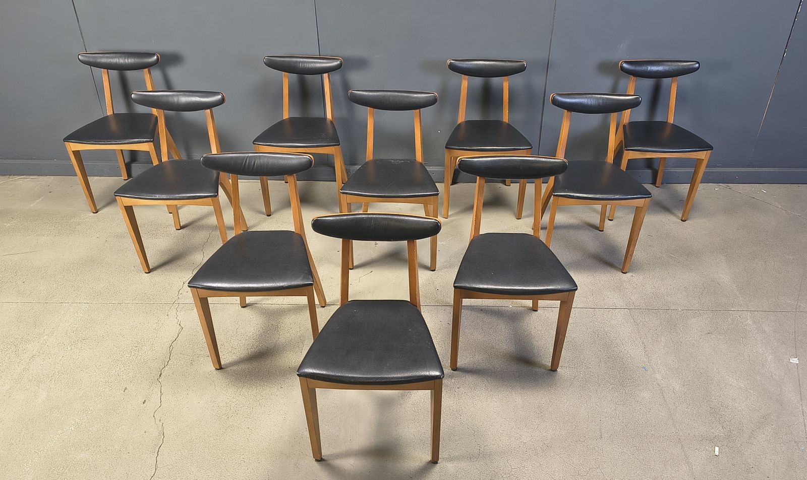Mid Century Belgian Dining Chairs, Set Of 10, 1960s photo vintage