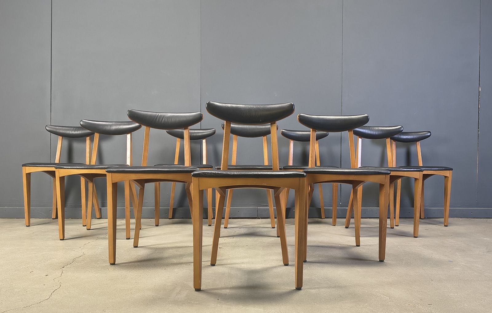 photo buy Mid Century Belgian Dining Chairs, Set Of 10, 1960s