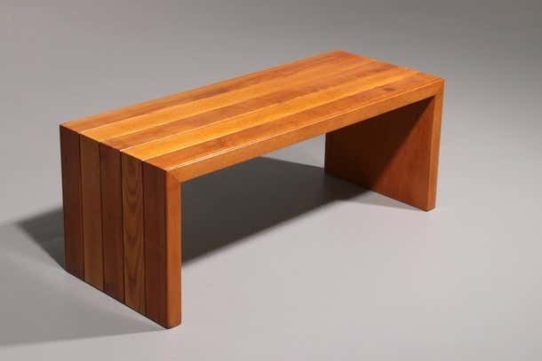 Elegant Italian Mid Century Beechwood Bench (1960s) photo for sale