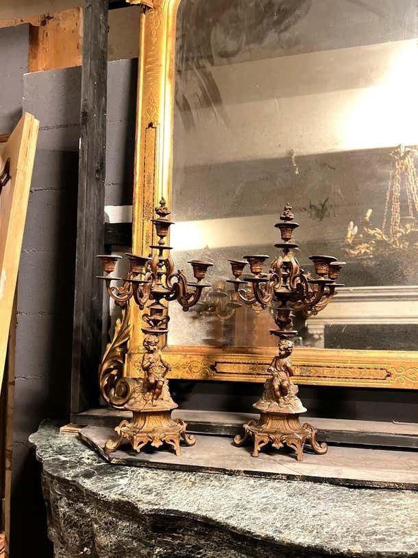 Pair Of Finely Chiseled Gilt Bronze Candlesticks, Italy photo Home Decor