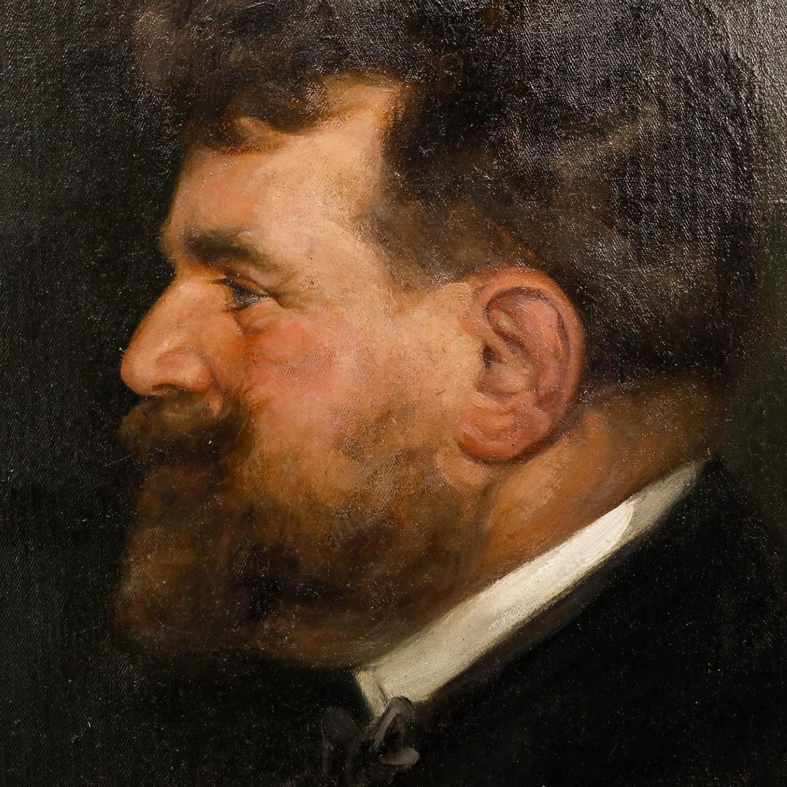 K. Pommerhanz   Framed 1911 Oil, Gentleman In Profile photo Art