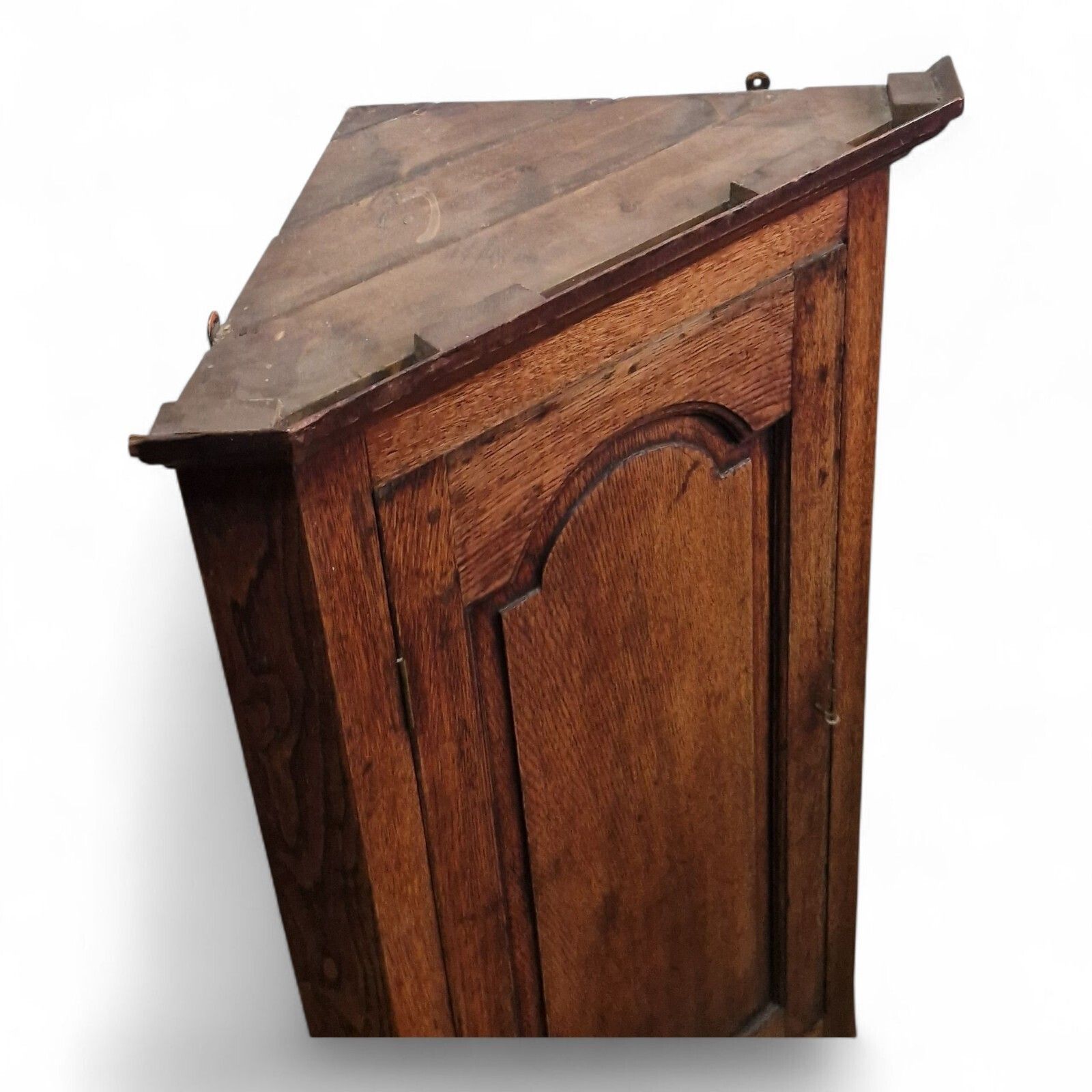 Victorian Oak Corner Cupboard Wall Mounted Antique Cabinet Rustic Farmhouse Tall photo 180.0