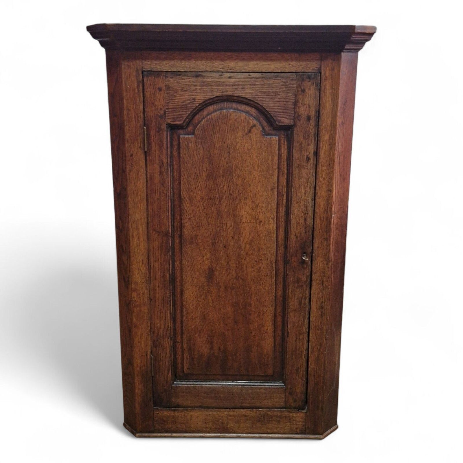 Furniture Victorian Oak Corner Cupboard Wall Mounted Antique Cabinet Rustic Farmhouse Tall photo