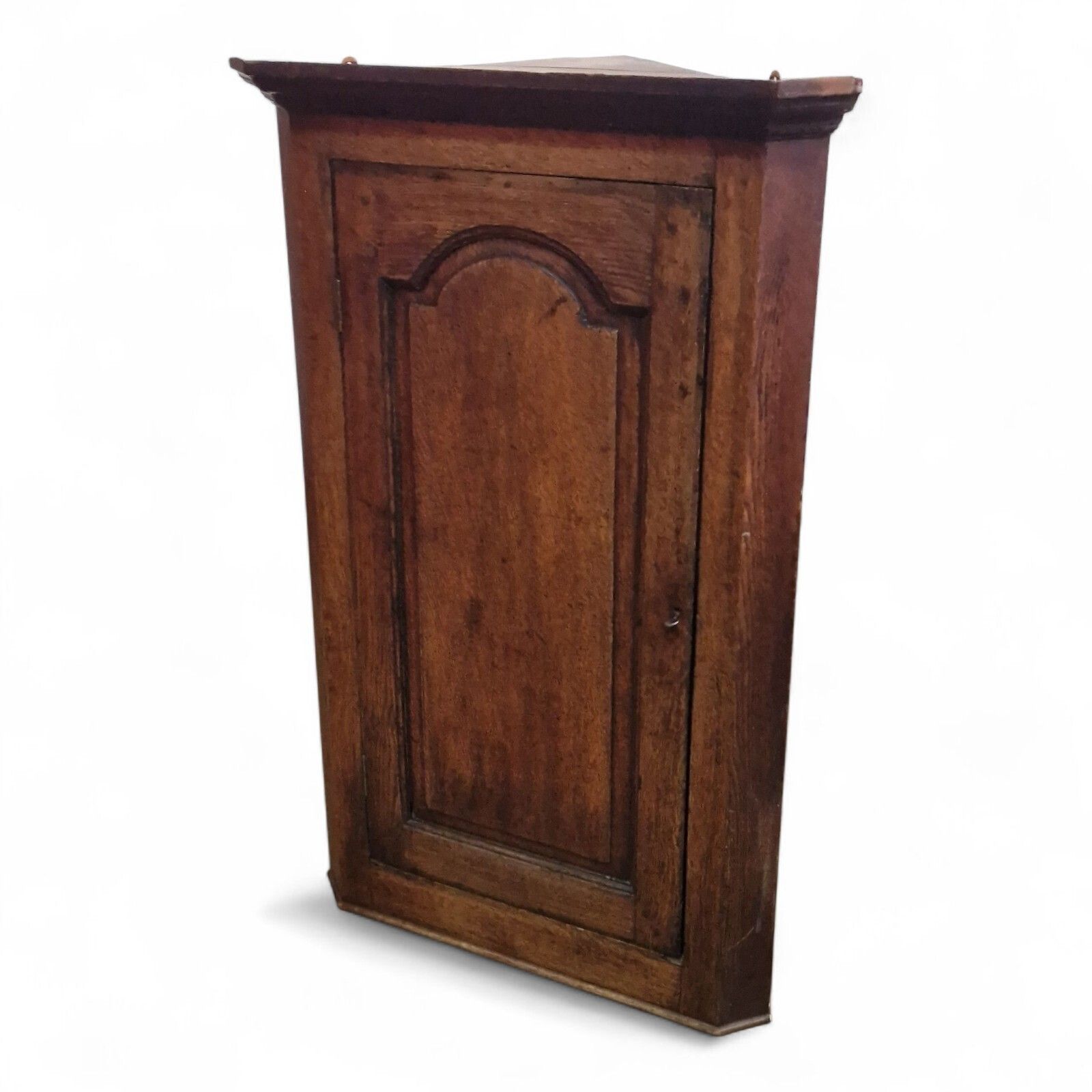photo buy Victorian Oak Corner Cupboard Wall Mounted Antique Cabinet Rustic Farmhouse Tall