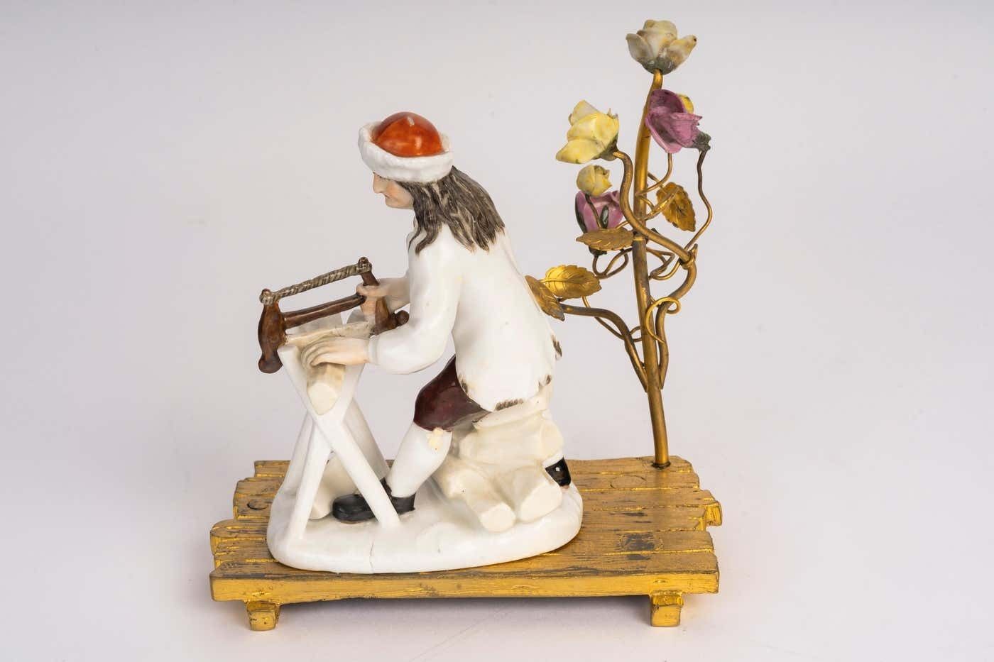 Meissen Porcelain Sculpture Depicting A Russian Peasant, 18th Century. photo Art