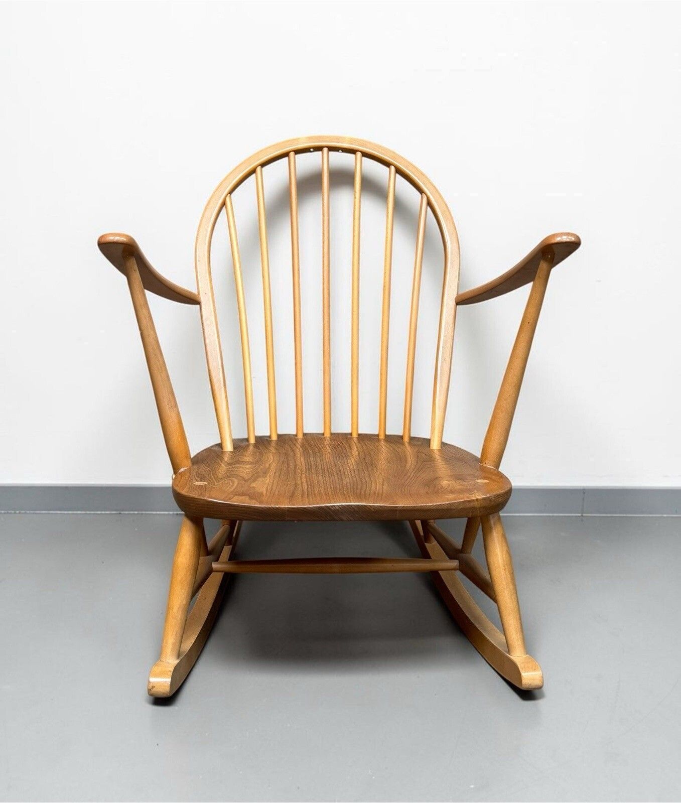 Furniture Ercol Blonde Grandfather 315 Armchair Rocking Chair Mid Century 1960s photo
