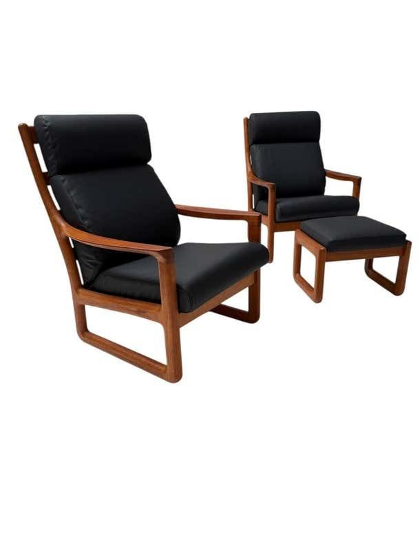 Mid Century Modern Chairs And Hocker By Johannes Andersen For Silkeborg, 1960s photo furniture