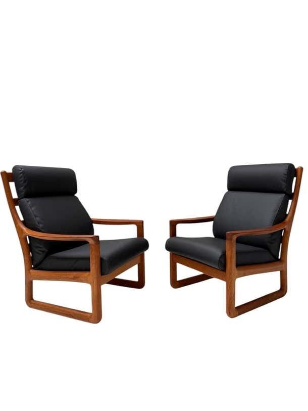 photo furniture Mid Century Modern Chairs And Hocker By Johannes Andersen For Silkeborg, 1960s